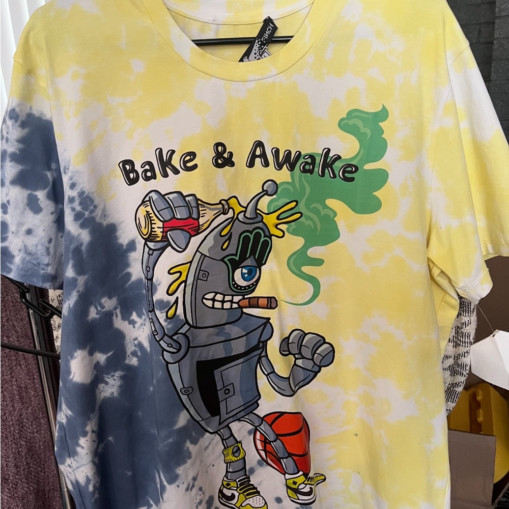 Bake &‎ Awake Tie-Dye Robot Shirt